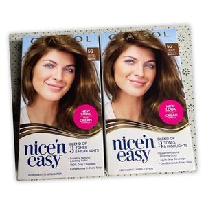 Clairol Nice'n Easy Permanent Hair Color, 5G Medium Golden Brown, Pack Of 2